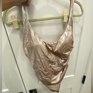 Zara metallic one piece swimsuit with side cutouts new with tags!